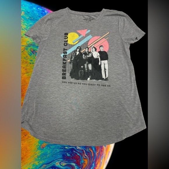 The breakfast club women’s grey T-shirt, size medium - Picture 1 of 3